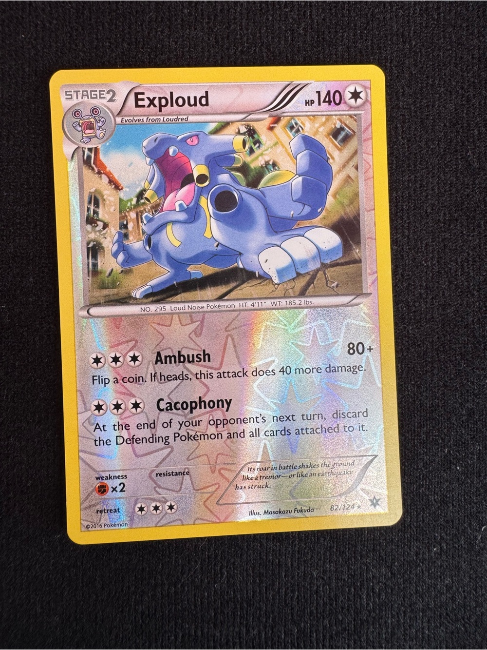 Pokemon Exploud Holo Yellow Border Card